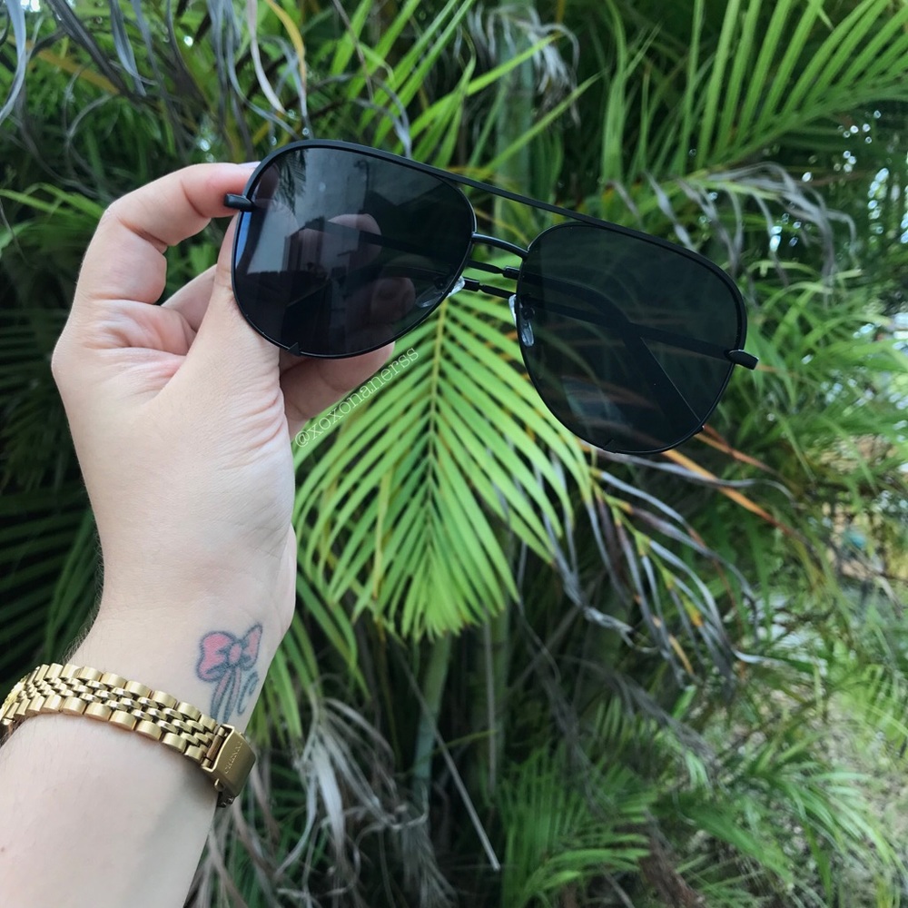 “Avi” - Oversized Blackout Aviator Sunglasses